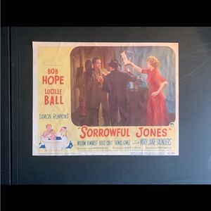 1949 movie poster with Bob Hope and Lucille Ball  “SOURFUL JONES”